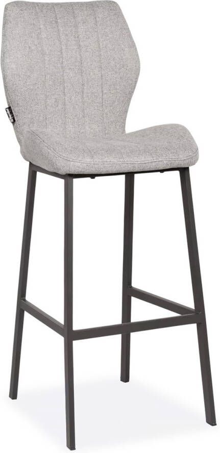 De Bommel Meubelen Barstoel (hoog) Kenny Soho Lichtgrijs Stof Grijs Barkrukken met rugleuning Barstoelen met rugleuning Barstoel kruk