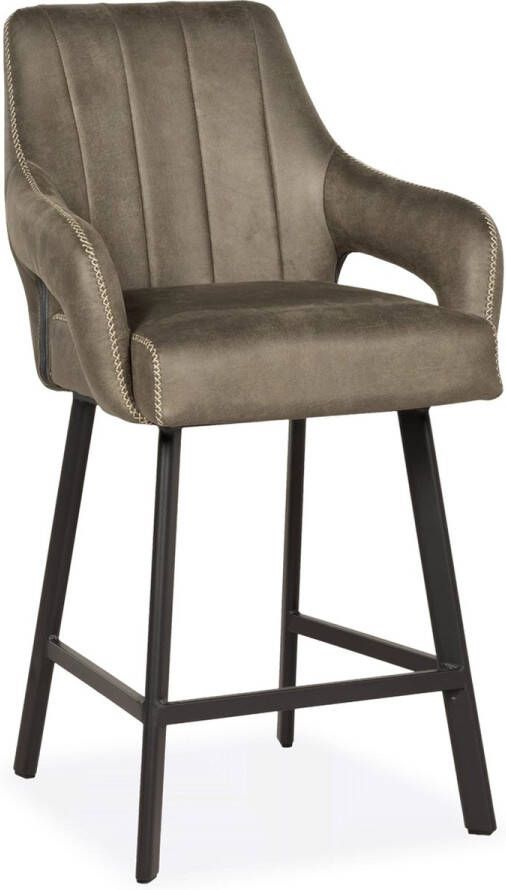 De Bommel Meubelen Barstoel Kesari Bull Forest Kunstleer Groen Barkrukken met rugleuning Barstoelen met rugleuning Barstoel kruk