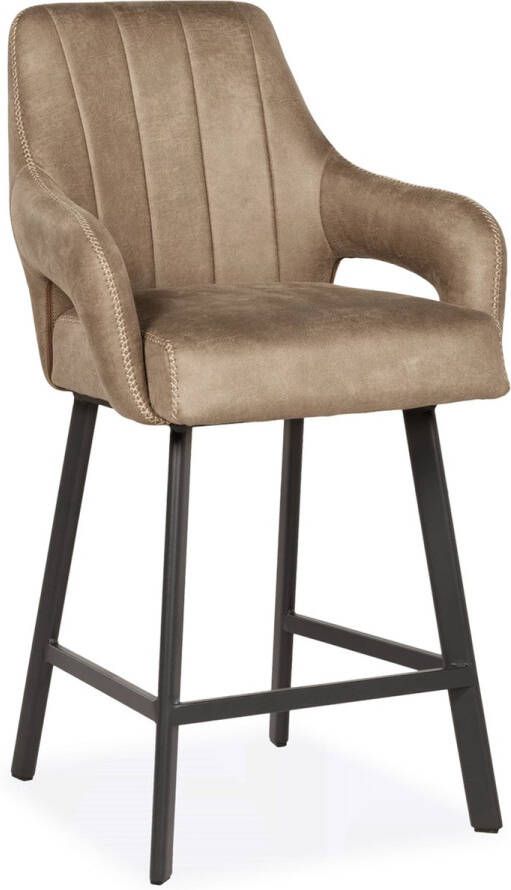De Bommel Meubelen Barstoel Kesari Bull Liver Kunstleer Bruin Barkrukken met rugleuning Barstoelen met rugleuning Barstoel kruk