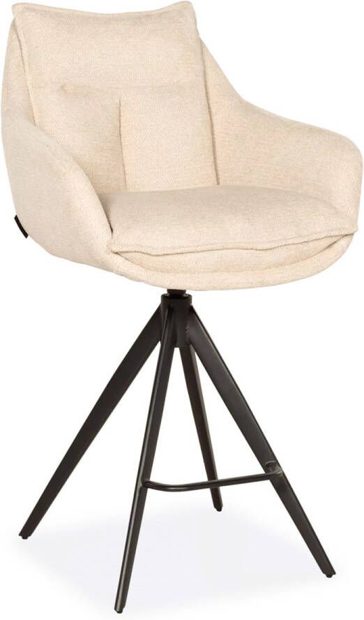 De Bommel Meubelen Barstoel Raff Aragon Creme Stof Naturel Barkrukken met rugleuning Barstoelen met rugleuning Barstoel kruk