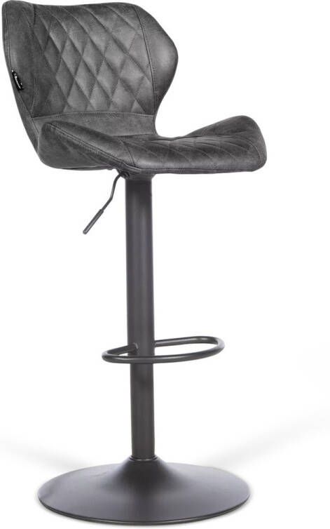 De Bommel Meubelen Barstoel Reza Microleder Antraciet (sale) Kunstleer AntracietGrijs Industrieel Barkrukken met rugleuning Barstoelen met rugleuning Barstoel kruk - Foto 1