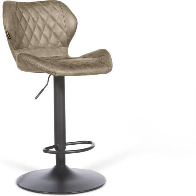 De Bommel Meubelen Barstoel Reza Microleder Forest (sale) Kunstleer GeelGroen Industrieel Barkrukken met rugleuning Barstoelen met rugleuning Barstoel kruk