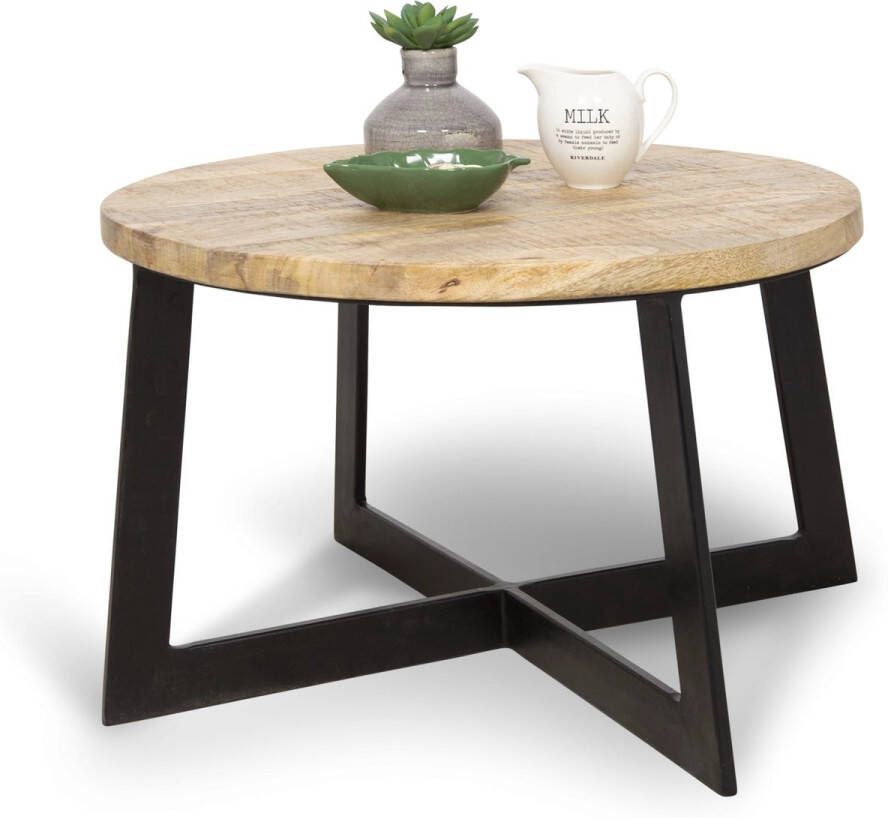 De Bommel Meubelen Bijzettafel (61cm) Alexio Gelakt Bijzettafel Rond Bijzettafel Hout Industrieel