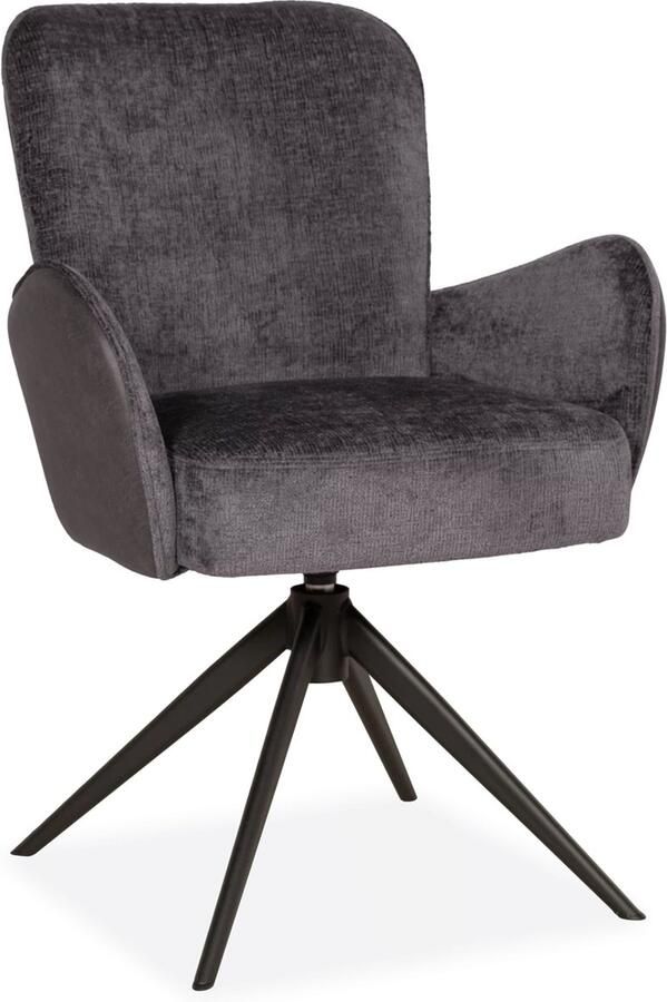 De Bommel Meubelen Armstoel (draaibaar) Isola Oxx Antraciet Perfect Harmony Antraciet Eetkamerstoel met armleuning Kunstleer Antraciet Modern Eettafelstoel Keukenstoel Eetstoel Stoel eetkamer