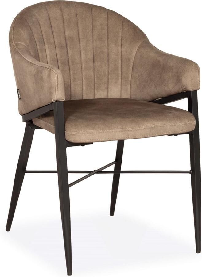 De Bommel Meubelen Eetkamerstoel Clay Goldy Latte Velvet eetkamerstoel Bruine eetkamerstoel Eetkamerstoelen met armleuning Industriële eetkamerstoel Stof Bruin Modern Eettafelstoel Keukenstoel Eetstoel Stoel eetkamer