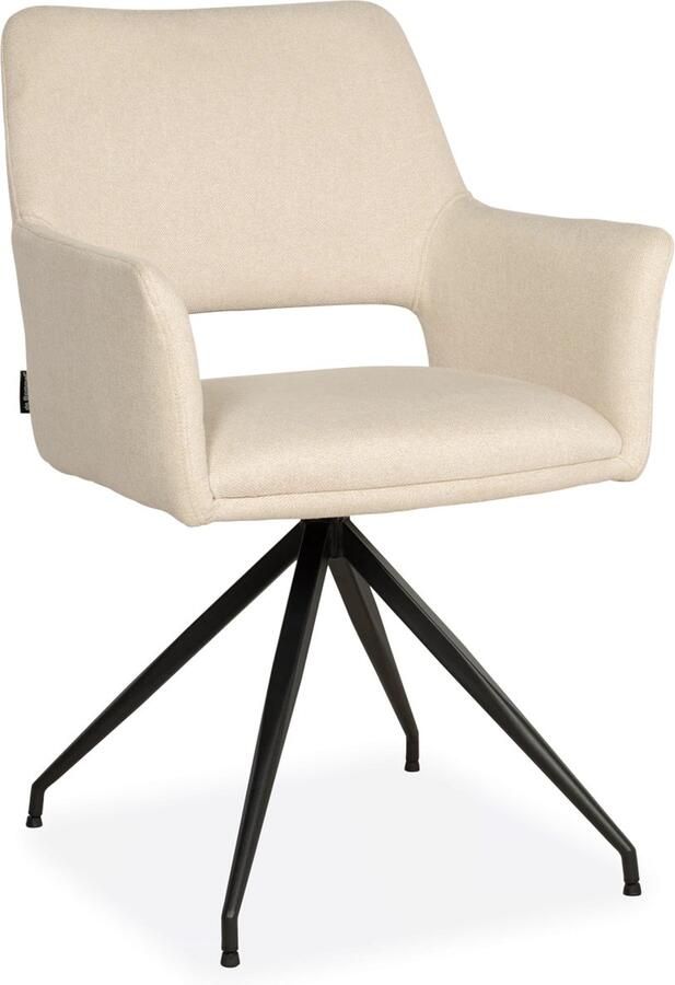 De Bommel Meubelen Eetkamerstoel Vela (SALE) Soho Creme Eetkamerstoelen met armleuning Beige eetkamerstoelen stof Moderne eetkamerstoel Stof Naturel Modern Eettafelstoel Keukenstoel Eetstoel Stoel eetkamer