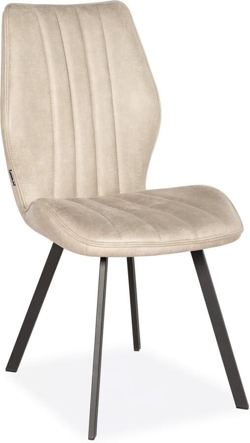 De Bommel Meubelen Industriële Eetkamerstoel Donna Bull Shell Microleder Kunstleer Naturel Industrieel Eettafelstoel Keukenstoel Eetstoel Stoel eetkamer