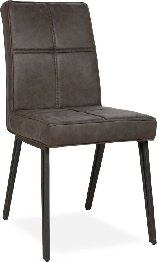 De Bommel Meubelen Eetkamerstoel (4 poten) Jaxx Otis Antraciet Stof Antraciet Industrieel Eettafelstoel Keukenstoel Eetstoel Stoel eetkamer