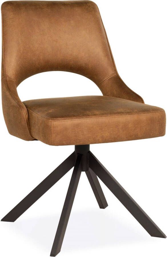 De Bommel Meubelen Eetkamerstoel Amina Bull Camel Kunstleer Bruin Eettafelstoel Keukenstoel Eetstoel Stoel eetkamer