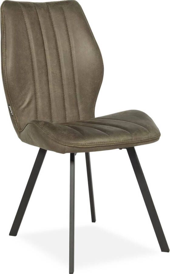 De Bommel Meubelen Eetkamerstoel Donna Bull Forest Groen Groene eetkamerstoelen Eetkamerstoel microleder Moderne eetkamerstoel Industriële eetkamerstoelen Kunstleer Groen LandelijkKlassiek Eettafelstoel Keukenstoel Eetstoel Stoel eetkamer