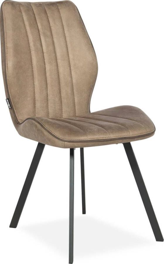 De Bommel Meubelen Eetkamerstoel Donna Bull Liver Kunstleer Bruin LandelijkKlassiek Eettafelstoel Keukenstoel Eetstoel Stoel eetkamer