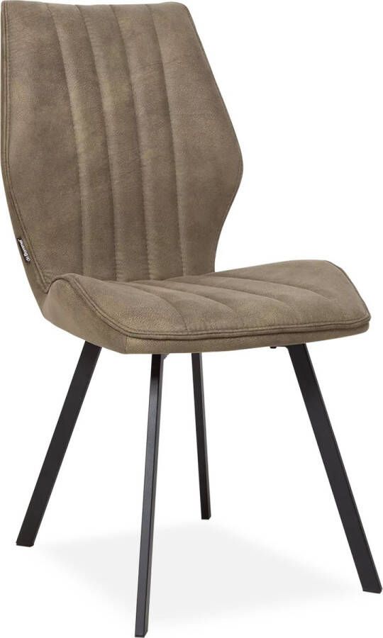 De Bommel Meubelen Eetkamerstoel Donna Ecoleder Army Kunstleer Groen Eettafelstoel Keukenstoel Eetstoel Stoel eetkamer