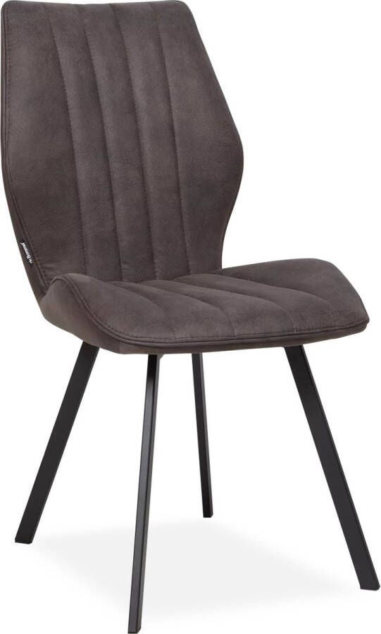 De Bommel Meubelen Eetkamerstoel Donna Ecoleder Bruin Zwart Kunstleer Bruin Industrieel Eettafelstoel Keukenstoel Eetstoel Stoel eetkamer