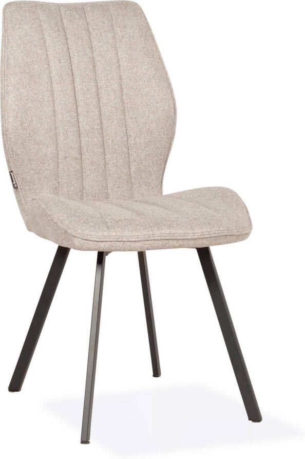 De Bommel Meubelen Eetkamerstoel Donna Soho Beige eetkamerstoelen Stoffen eetkamerstoel Moderne eetkamerstoel Industriële eetkamerstoelen Stof Naturel Industrieel Eettafelstoel Keukenstoel Eetstoel Stoel eetkamer - Foto 2