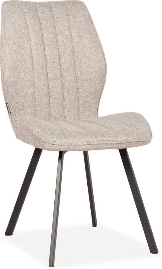 De Bommel Meubelen Eetkamerstoel Donna Soho Beige eetkamerstoelen Stoffen eetkamerstoel Moderne eetkamerstoel Industriële eetkamerstoelen Stof Naturel Industrieel Eettafelstoel Keukenstoel Eetstoel Stoel eetkamer