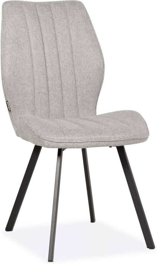 De Bommel Meubelen Eetkamerstoel Donna Soho Lichtgrijs Stof Grijs Eettafelstoel Keukenstoel Eetstoel Stoel eetkamer