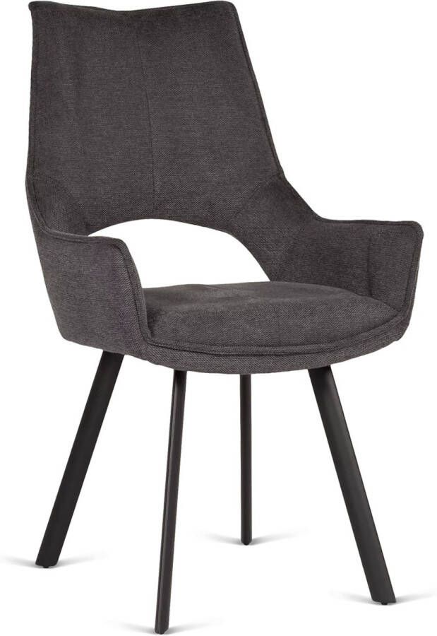 De Bommel Meubelen Eetkamerstoel Luna Moma Antraciet Stof Antraciet