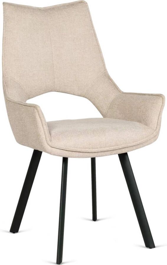 De Bommel Meubelen Eetkamerstoel Luna Moma Beige Stof Naturel Modern Eettafelstoel Keukenstoel Eetstoel Stoel eetkamer