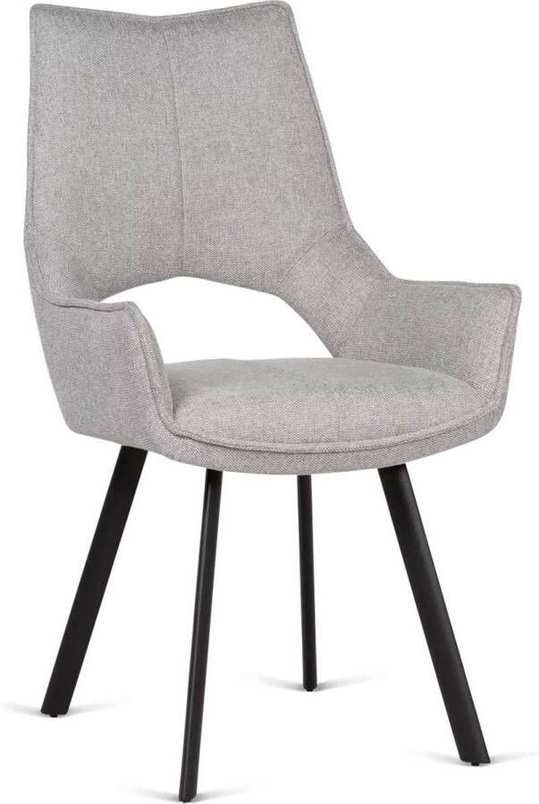 De Bommel Meubelen Eetkamerstoel Luna Moma Lichtgrijs Stof Grijs Eettafelstoel Keukenstoel Eetstoel Stoel eetkamer