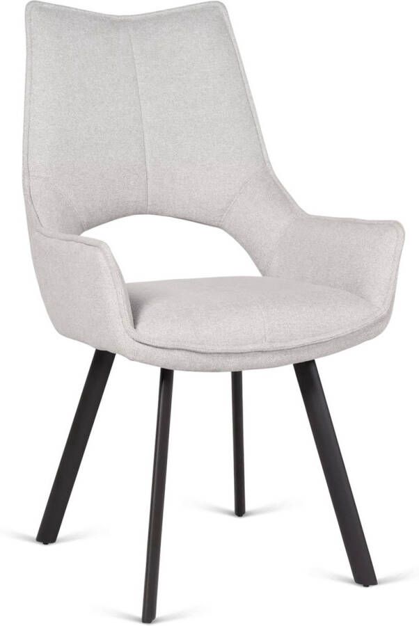 De Bommel Meubelen Eetkamerstoel Luna Selva Pearl Stof Wit Modern Eettafelstoel Keukenstoel Eetstoel Stoel eetkamer