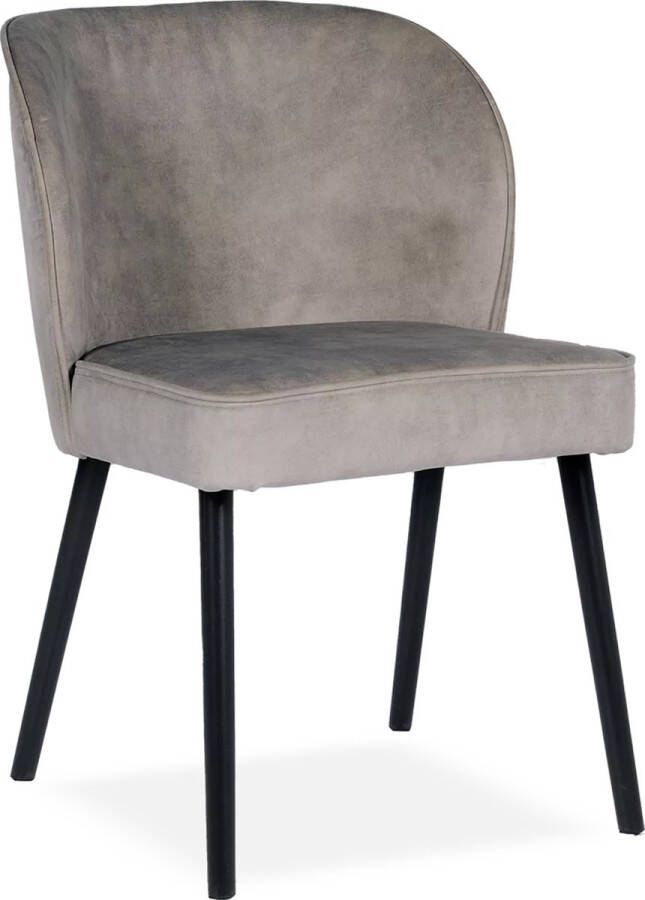 De Bommel Meubelen Eetkamerstoel Mika Adore Clay Velvet Grijs Eettafelstoel Keukenstoel Eetstoel Stoel eetkamer