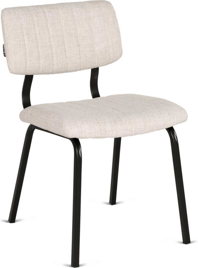 De Bommel Meubelen Eetkamerstoel Sera (sale) Sonata Beige Set van 2 Stof Naturel Eettafelstoel Keukenstoel Eetstoel Stoel eetkamer