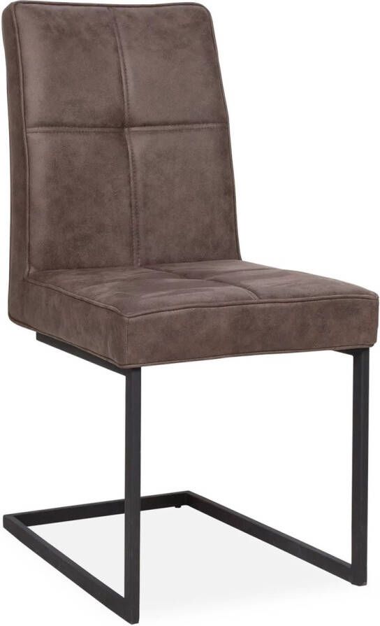De Bommel Meubelen Eetkamerstoel (swingframe) Jaxx Otis Bruin Stof Bruin Industrieel Eettafelstoel Keukenstoel Eetstoel Stoel eetkamer