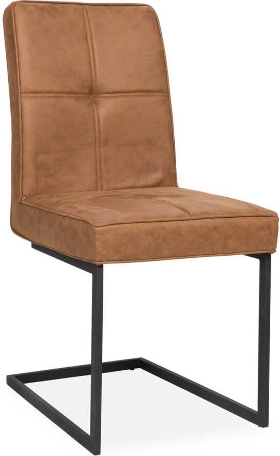 De Bommel Meubelen Eetkamerstoel (swingframe) Jaxx Otis Cognac Stof Cognac Industrieel Eettafelstoel Keukenstoel Eetstoel Stoel eetkamer