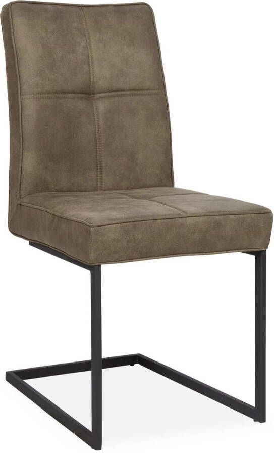 De Bommel Meubelen Eetkamerstoel Jaxx Otis Olijf Groene eetkamerstoelen Stoffen eetkamerstoel Slede poot Industriële eetkamerstoel Eettafelstoelen Stof Groen Industrieel Eettafelstoel Keukenstoel Eetstoel Stoel eetkamer