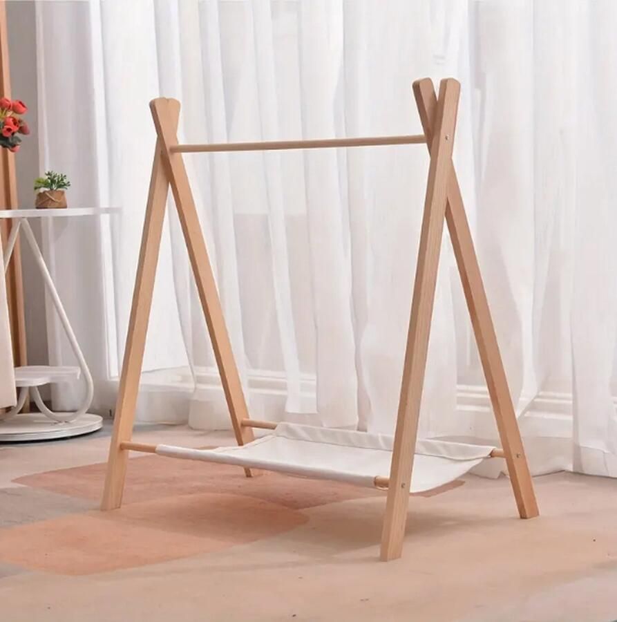 De Buurtwinkel Multifunctionele Houten Kinderkledinghanger Klassieke Houten Kapstok voor Kinderen Eenvoudig te Monteren Kleding- en Schoenenopberger