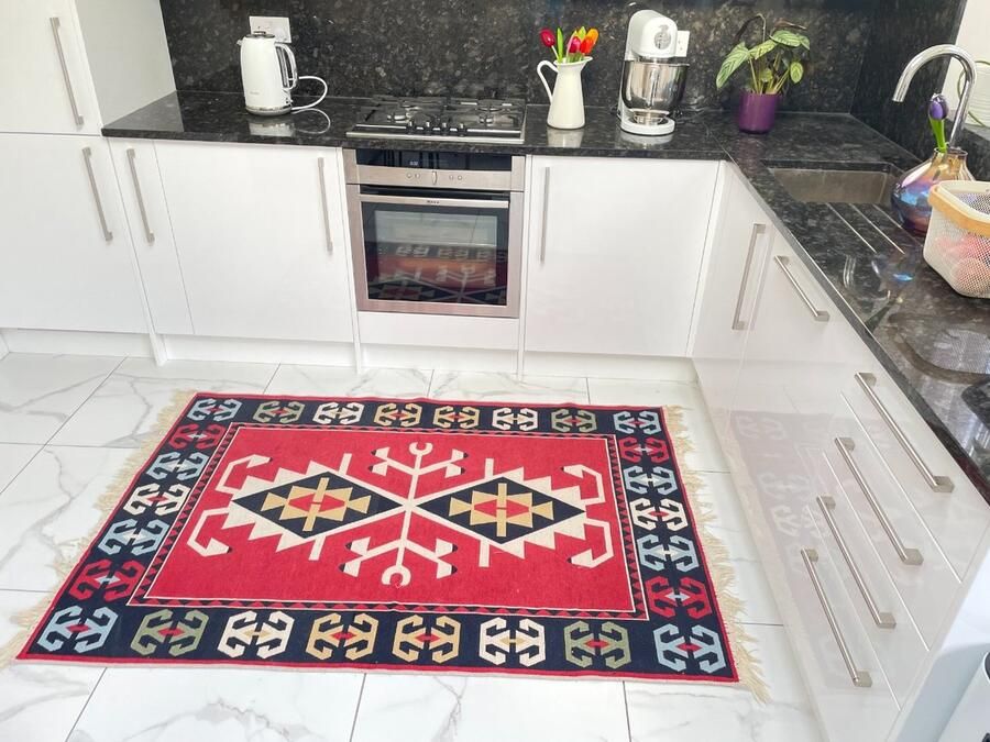 De Groen Home Vloerkleed 120x180cm Keukenmat Wasbaar Antislip Laagpolig Zacht Tapijt- Woonkamer tapijt Marmer patroon - Foto 2