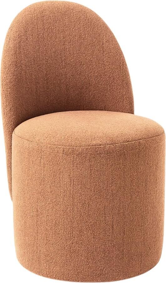 De Groen Home Poef 80x45x45 cm Design zitzak stoel met afgeronde rugleuning – Bruin Comfortabele Zitzakstoel