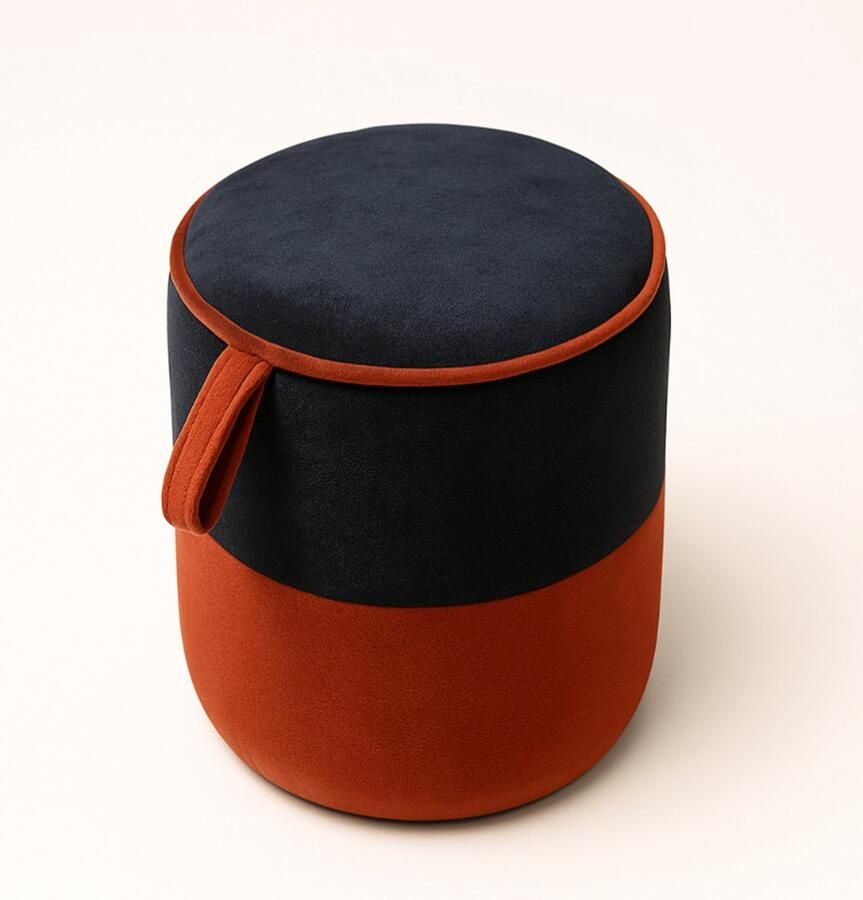 De Groen Home Poef rond 40x30x30 cm Zitzak Fluweel Comfortabele Zitzakstoel