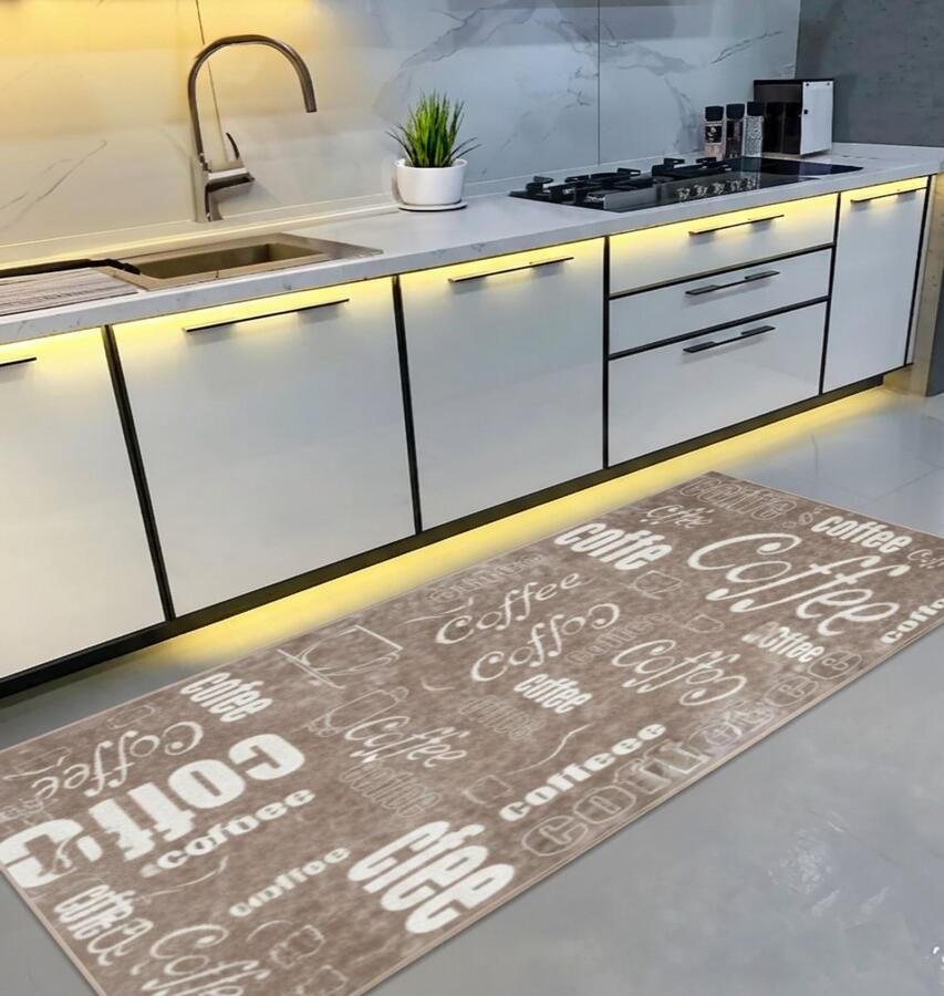 De Groen Home Vloerkleed 65x180cm Keukenlooper Deurmat binnen Amandelbloesem Van Gogh Wasbaar Anti-slip Laagpolig Tapijt - Foto 2