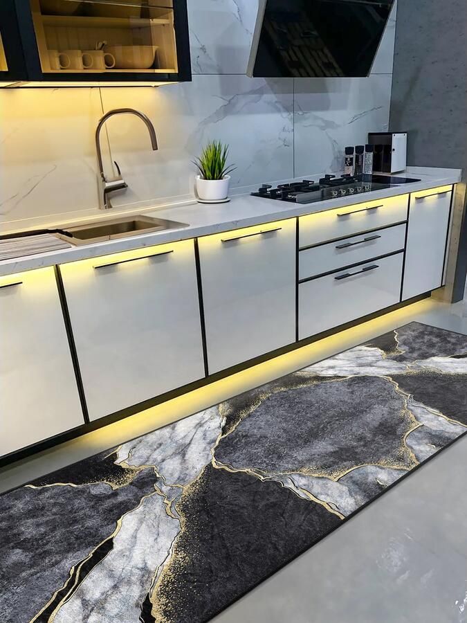 De Groen Home Kelim Vloerkleed Basak 60x90- Kilim Deurmat binnen Keukenmat Kleine keukenloper Tapijt Machinewasbaar - Foto 3