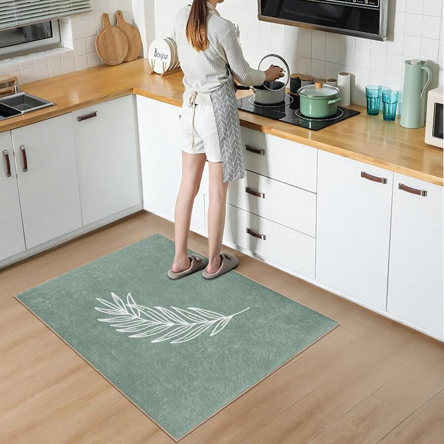 De Groen Home Vloerkleed 80x120cm Keukenloper Halloper Lichtgroen Loper tapijt