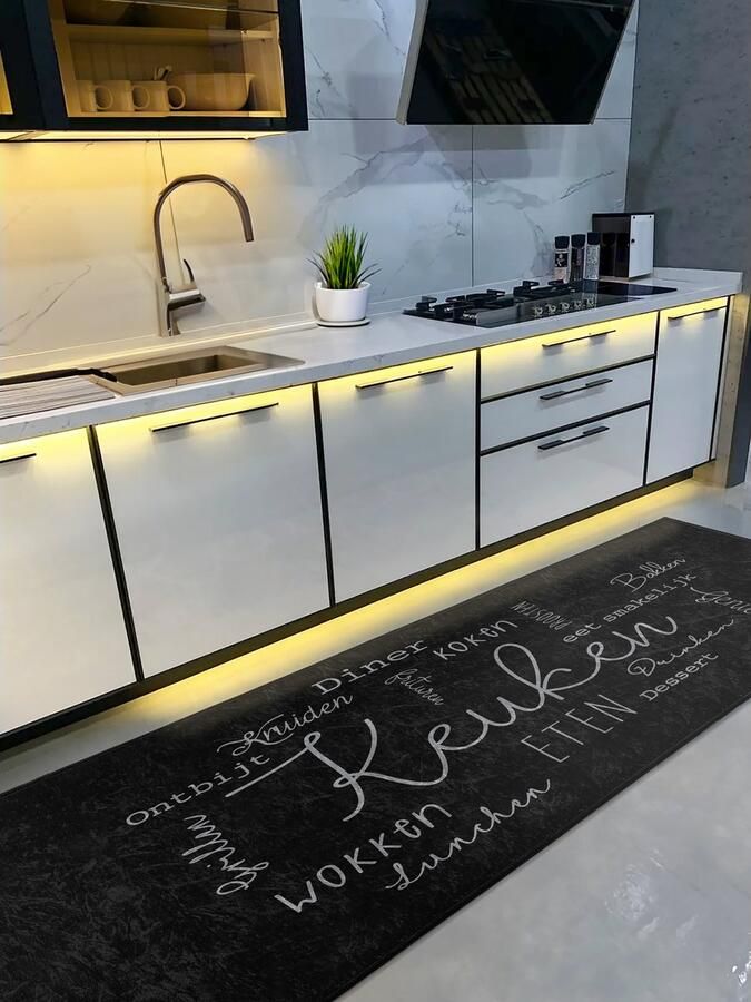 De Groen Home Kelim vloerkleed Puzzel 60x90 Tapijt Kilim Deurmat binnen Keukenmat Kleine keukenloper Machinewasbaar