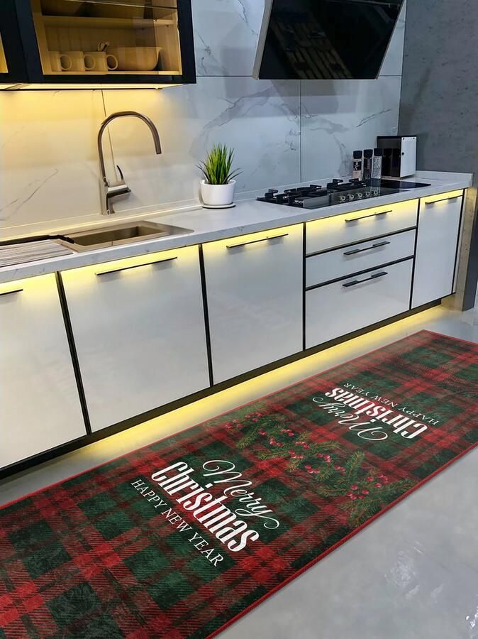 De Groen Home Vloerkleed 65x180cm Halloper Keukenloper Kleurrijke bladeren Wasbaar Antislip Laagpolig Zacht Tapijt