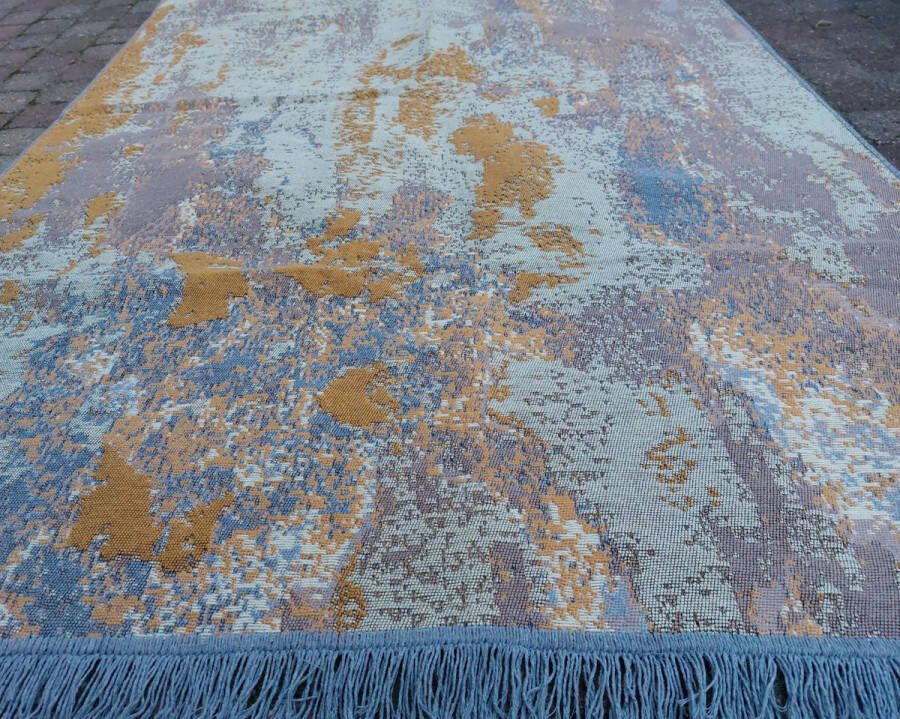 De Groen Home Katoen vloerkleed 200x300 cm Kilim Moonlight Woonkamer kelim tapijt -Machinewasbaar