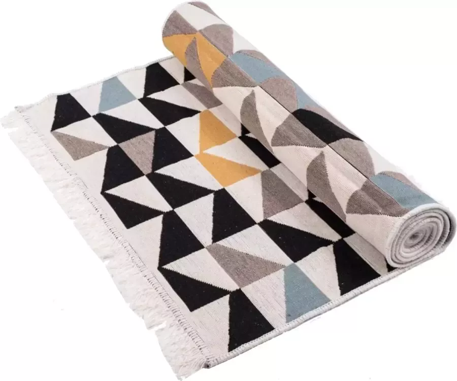De Groen Home Vloerkleed 120x180cm Keukenmat Wasbaar Antislip Laagpolig Zacht Tapijt- Woonkamer tapijt Patchwork patroon - Foto 2