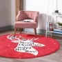 De Groen Home Rond Vloerkleed Ø120cm Merry Christmas & Happy New Year Wasbaar Antislip Laagpolig Tapijt Christmas Kerst Decor - Thumbnail 2