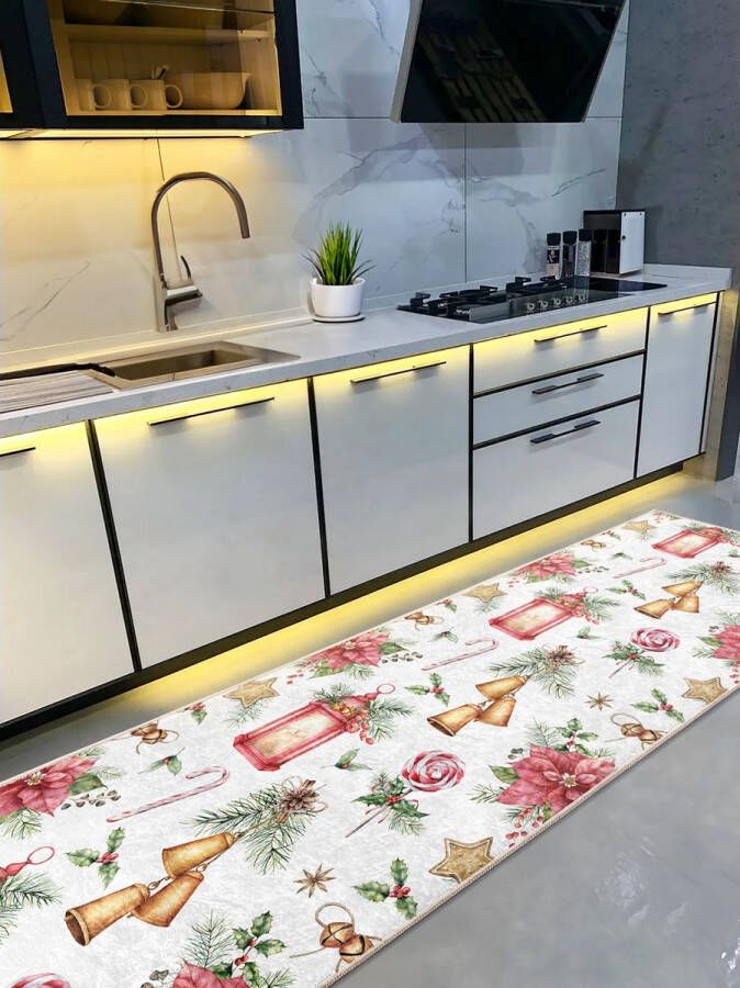 De Groen Home Rond Vloerkleed Ø180 cm Veren Wasbaar Anti-slip Laagpolig Tapijt 10 mm zachte dikte