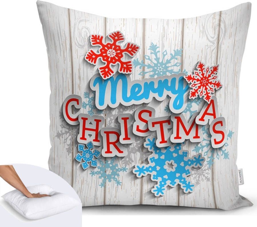 De Groen Home Vloerkussen met kussenhoes 70x70cm Merry Christmas Bank kussen Kerst