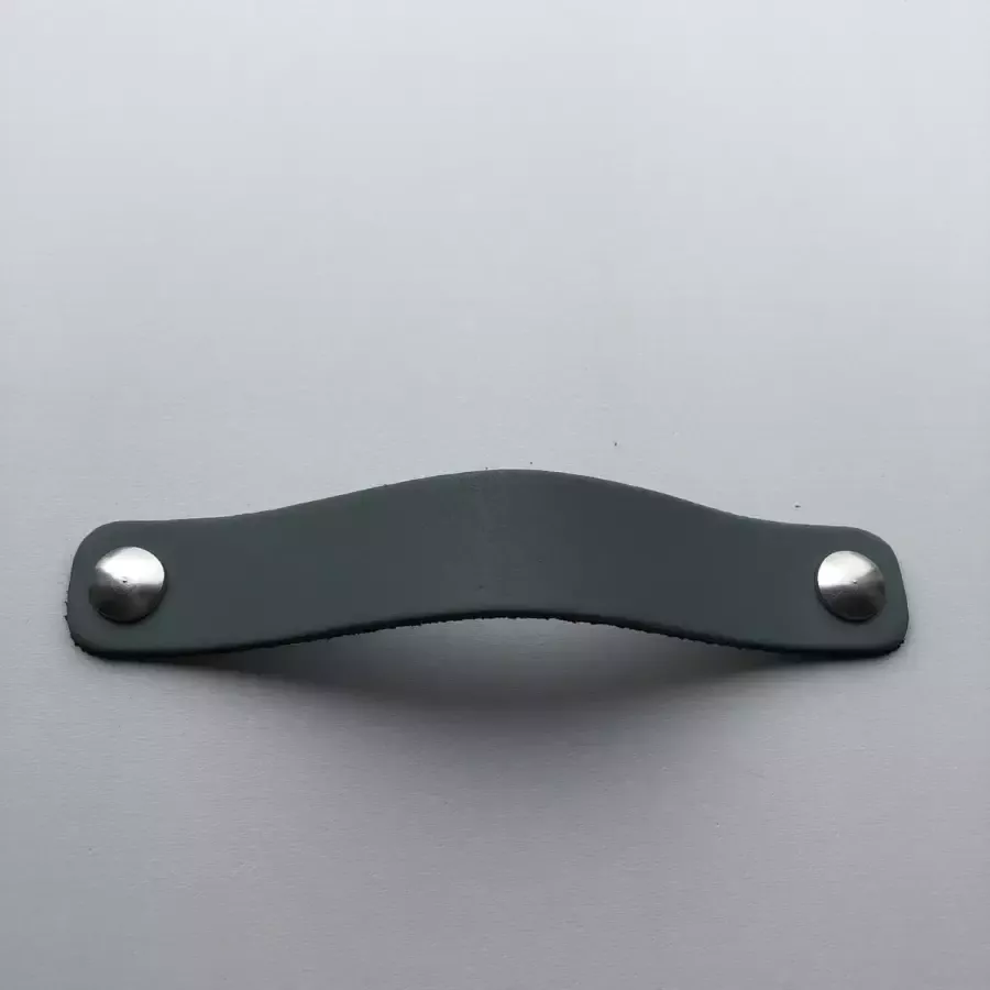 De Leermakers Leren handgrepen Grijsgroen 4 stuks 15 x 2 cm