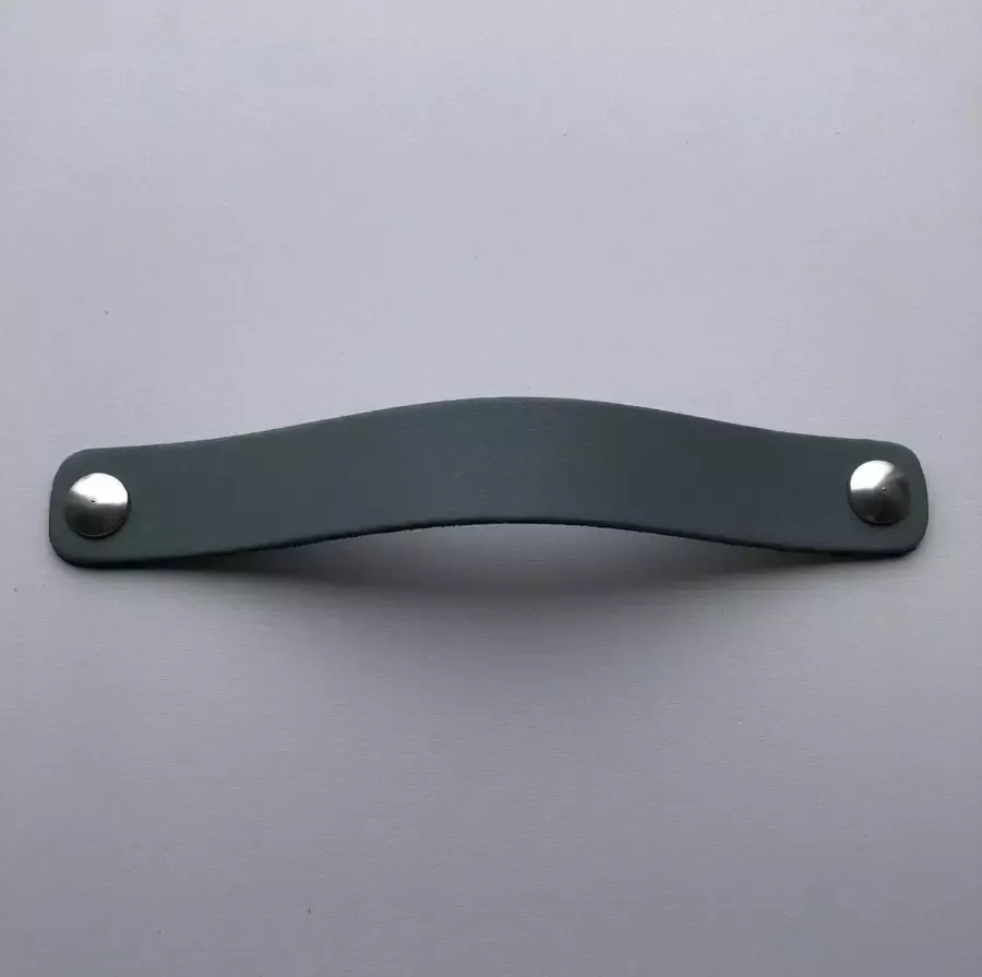 De Leermakers Leren handgrepen Grijsgroen 4 stuks 18 x 2 cm