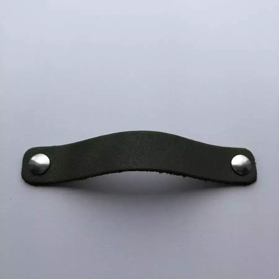 De Leermakers Leren handgrepen Groen 4 stuks 15 x 2 cm