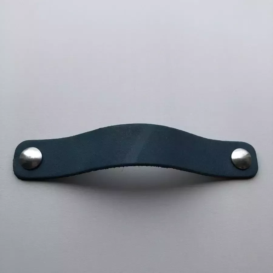 De Leermakers Leren handgrepen Petrol 4 stuks 15 x 2 cm