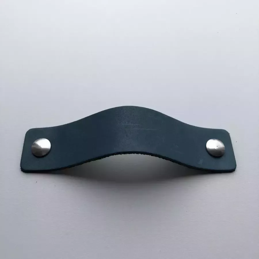 De Leermakers Leren handgrepen Petrol 4 stuks 15 x 3 cm