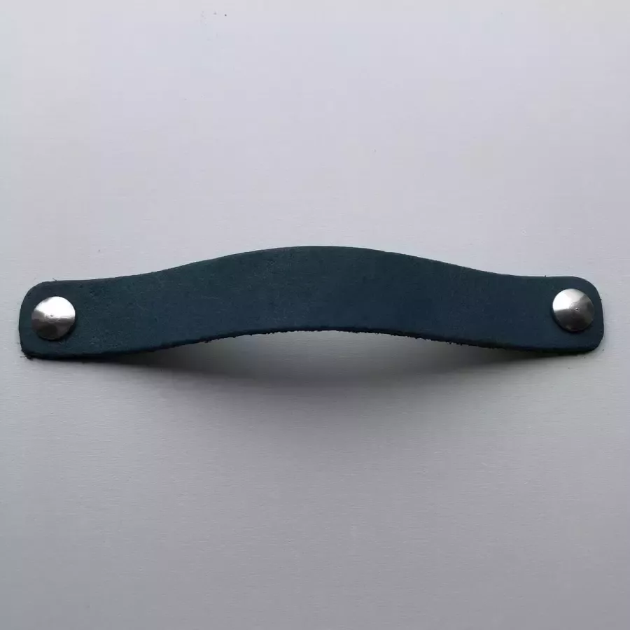 De Leermakers Leren handgrepen Petrol 4 stuks 18 x 2 cm
