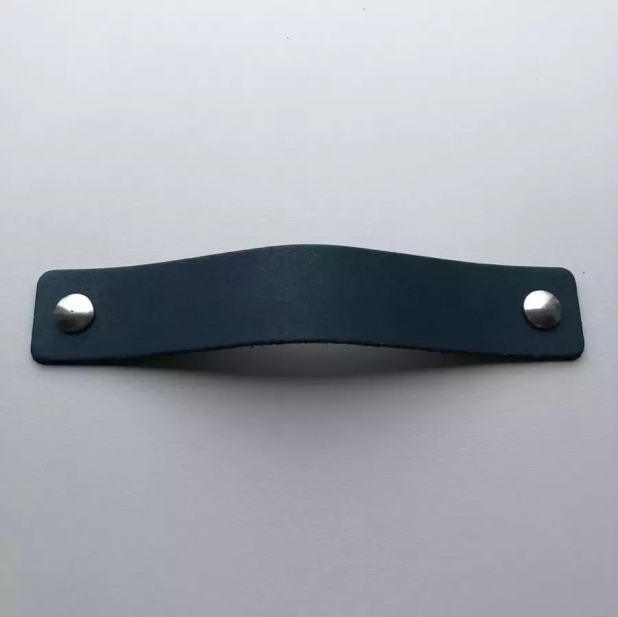 De Leermakers Leren handgrepen Petrol 4 stuks 18 x 3 cm